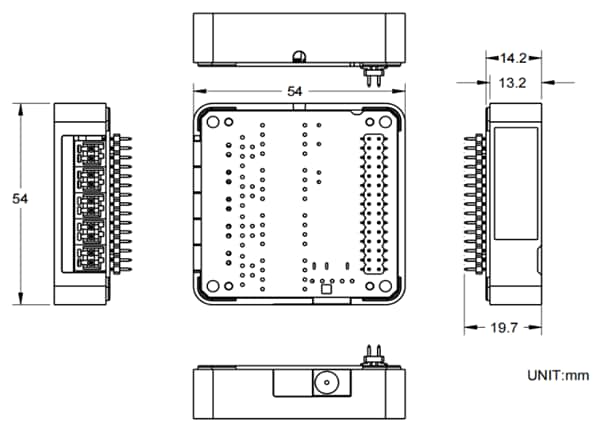 Mechanical Drawing - M5Stack AIN4-20mA Module 13.2